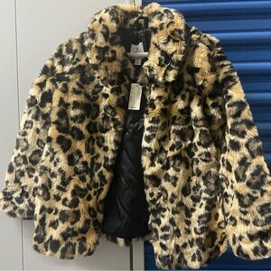 The Children's Place Leopard Print Faux Fur Coat